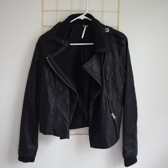 Free People Jackets & Blazers - Free People Vegan Leather Jacket